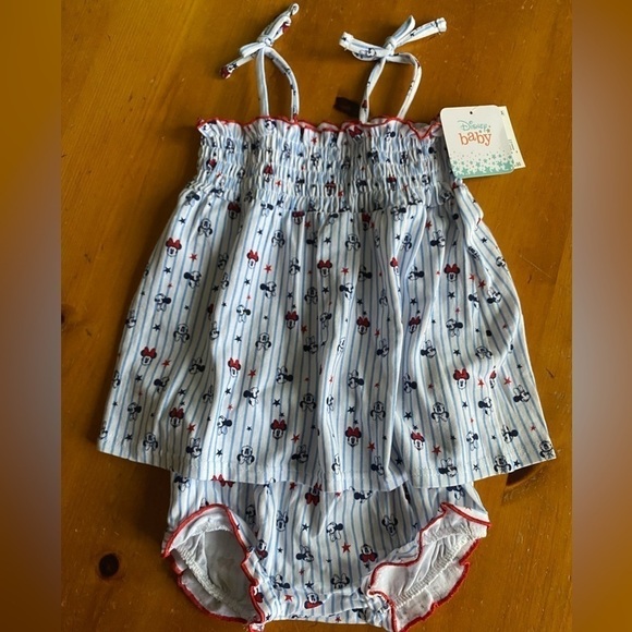 Disney Other - Minnie Mouse 2 pc Disney Set, Red White, Blue